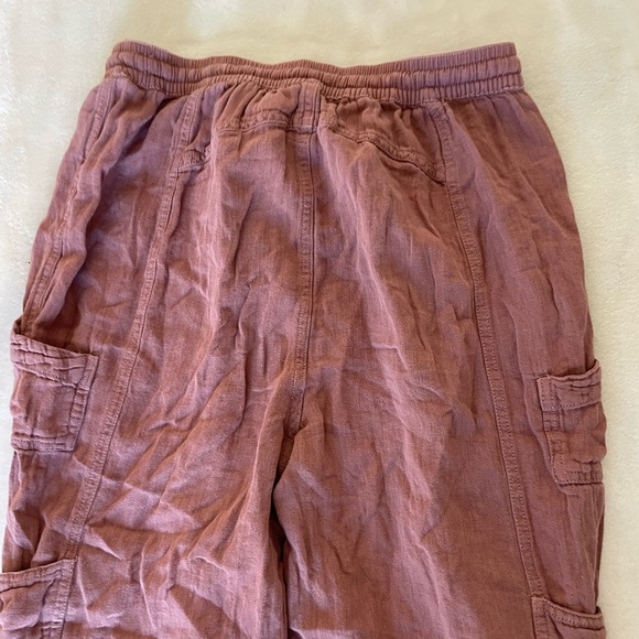 Free People Dusty Rose Cropped linen Cargo Pants - Picture 13 of 13